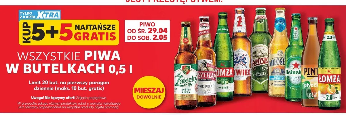 Piwo w butelkach 0,5l promocja w Kaufland