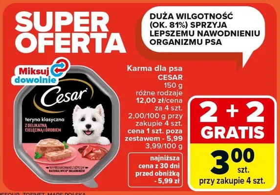 Karma dla psa różne rodzaje promocja w Carrefour