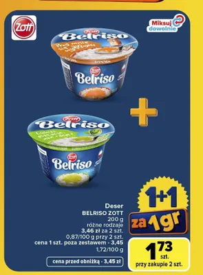 Deser ryżowy Zott Belriso o smaku pistacjowym promocja w Carrefour