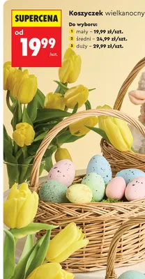 Koszyczek wielkanocny z wikliny średni promocja w Biedronka