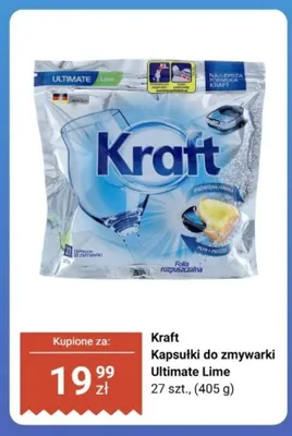 Kapsułki do zmywarki Kraft Ultimate Lime promocja w Biedronka