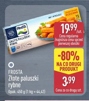 Złote paluszki rybne Frosta promocja w Aldi