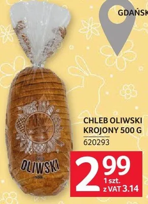 Chleb oliwski krojony 500 g promocja w Selgros