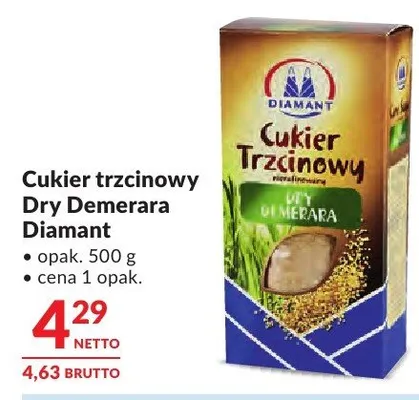 Cukier trzcinowy Dry Demerara Diamant promocja w Makro