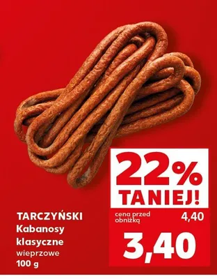Kabanosy klasyczne wieprzowe Tarczyński promocja w Kaufland