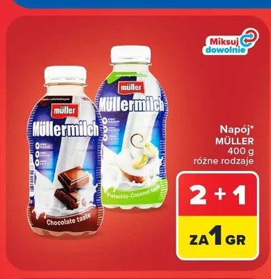 Napój mleczny pistacjowo-kokosowy Müller Müllermilch promocja w Carrefour