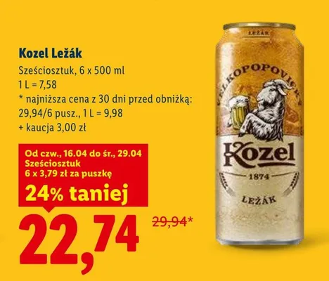 Piwo Leżak promocja w Lidl