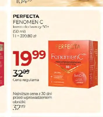 Krem do twarzy 50+ Fenomen C Perfecta promocja w Drogerie Jawa