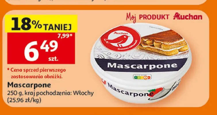 Mascarpone Auchan promocja w Auchan