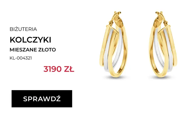 Kolczyki Briju mieszane złoto