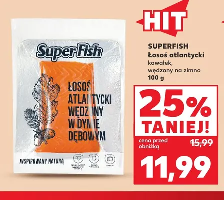 Łosoś atlantycki kawałek wędzony na zimno SuperFish promocja w Kaufland