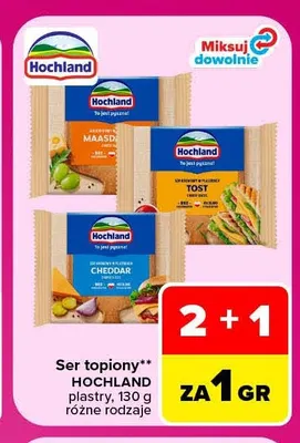 Ser topiony w plastrach Cheddar Hochland promocja w Carrefour