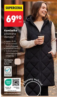Kamizelka pikowana damska Clevé promocja w Biedronka