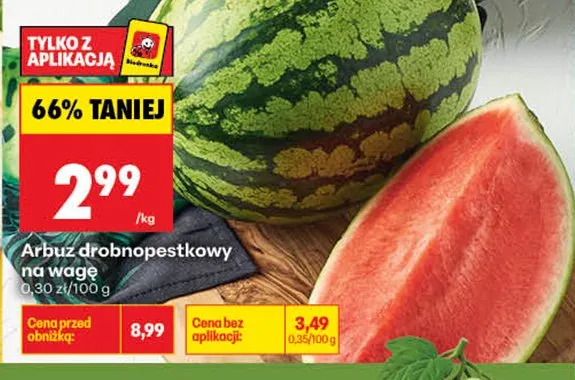 Arbuz drobnopestkowy na wagę promocja w Biedronka