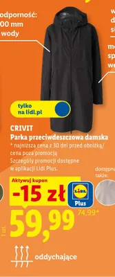 Parka przeciwdeszczowa damska Crivit promocja w Lidl