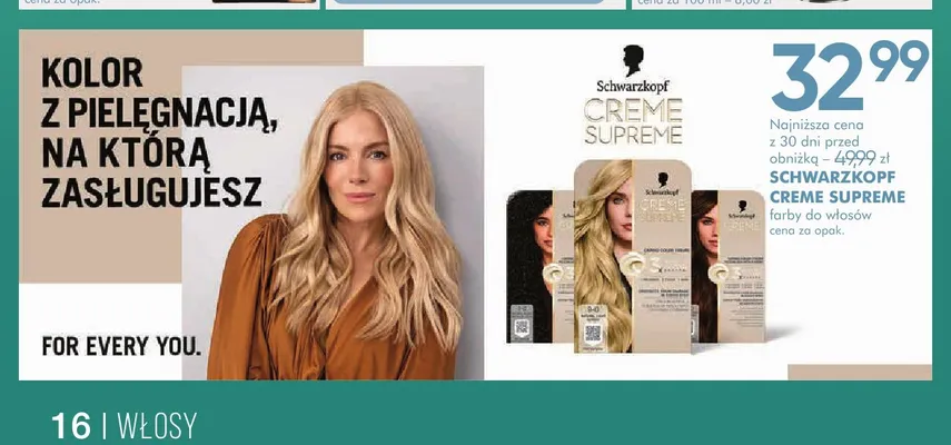 Farba do włosów Schwarzkopf Creme Supreme 1-0 promocja w Super-Pharm