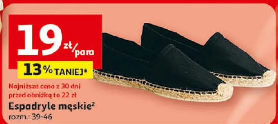Espadryle męskie promocja w Auchan
