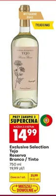 Wino wytrawne czerwone Exclusive Selection Tejo Reserva Tinto promocja w Biedronka