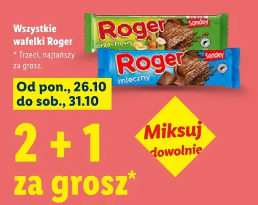 Wafelek Roger orzechowy Sondey promocja w Lidl