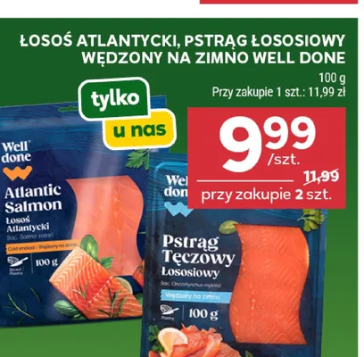 Pstrąg tęczowy łososiowy wędzony na zimno Well Done promocja w Stokrotka