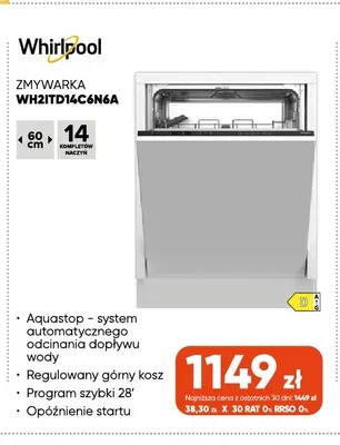 Zmywarka WH2ITD14C6N6A Whirlpool promocja w Max Elektro
