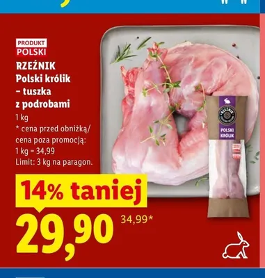 Polski królik tuszka z podrobami Rzeźnik promocja w Lidl