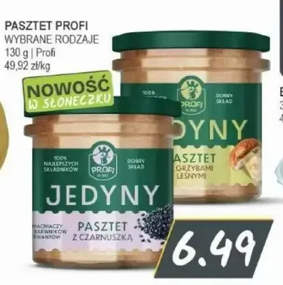 Pasztet Profi Jedyny z grzybami leśnymi promocja w Słoneczko