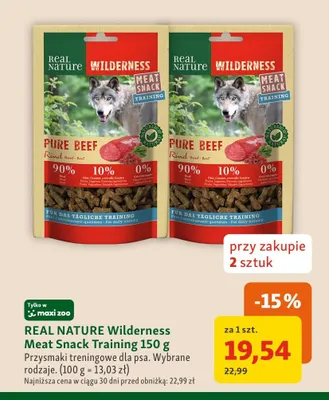 Przysmaki treningowe dla psa REAL NATURE Wilderness Meat Snack Training promocja w MAXI ZOO