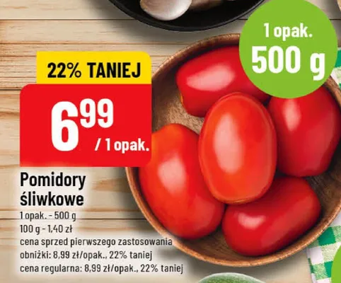 Pomidory śliwkowe promocja w POLOmarket