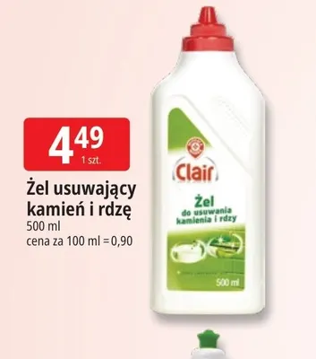 Żel usuwający kamień i rdzę Clair promocja w Leclerc