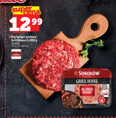 Burger wołowy Sokołów Grill House 2-pak 180 g promocja w TOPAZ