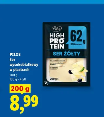 Ser wysokobiałkowy w plastrach Pilos promocja w Lidl