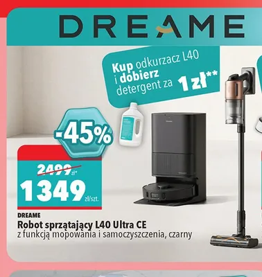Robot sprzątający Dreame L40 Ultra CE z funkcją mopowania i samoczyszczenia czarny promocja w Biedronka
