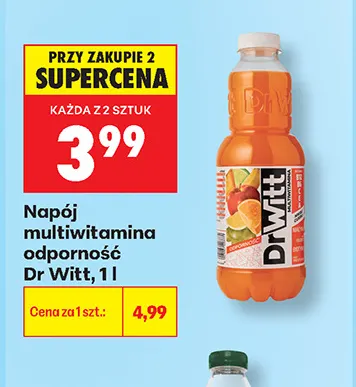 Napój multiwitamina odporność Dr Witt promocja w Biedronka