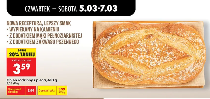 Chleb rodzinny z pieca promocja w Biedronka
