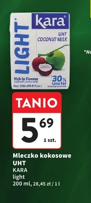 Mleczko kokosowe UHT Kara light promocja w Intermarche