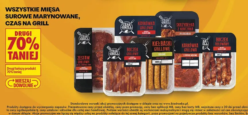 Mięsa surowe marynowane Czas Grill promocja w Biedronka