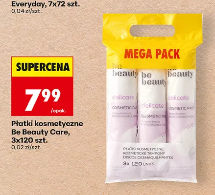 Płatki kosmetyczne Be Beauty Care 3-pak 120 szt promocja w Biedronka