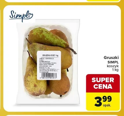 Gruszki Simpl promocja w Carrefour Market
