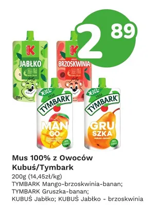 Mus 100% z owoców Kubuś Jabłko Brzoskwinia promocja w Limonka