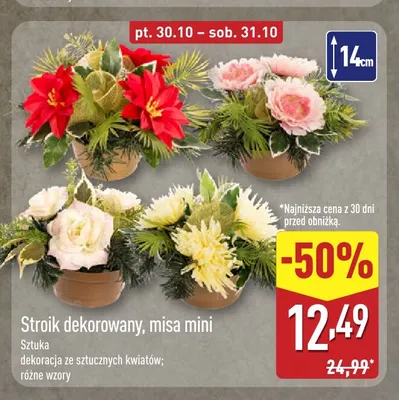 Stroik dekorowany misa mini 14 cm promocja w Aldi