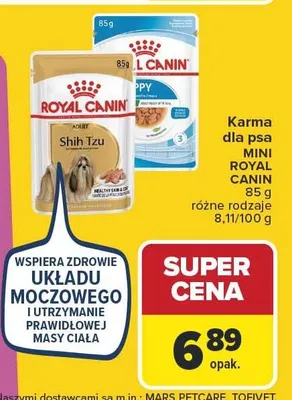 Karma dla psa Royal Canin Shih Tzu Mini 85 g różne rodzaje promocja w Carrefour Market