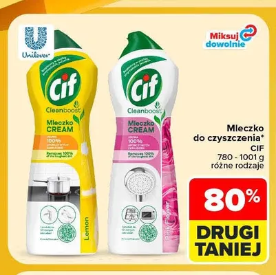 Mleczko do czyszczenia Cif promocja w Carrefour Market