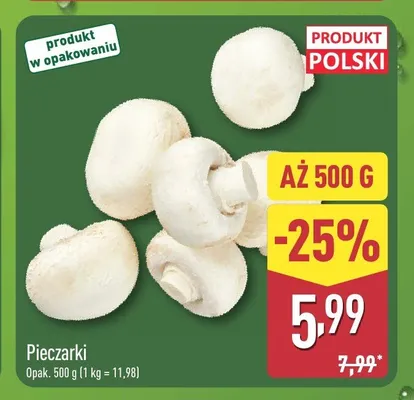 Pieczarki promocja w Aldi