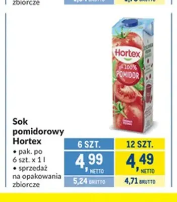 Sok pomidorowy Hortex promocja w Makro