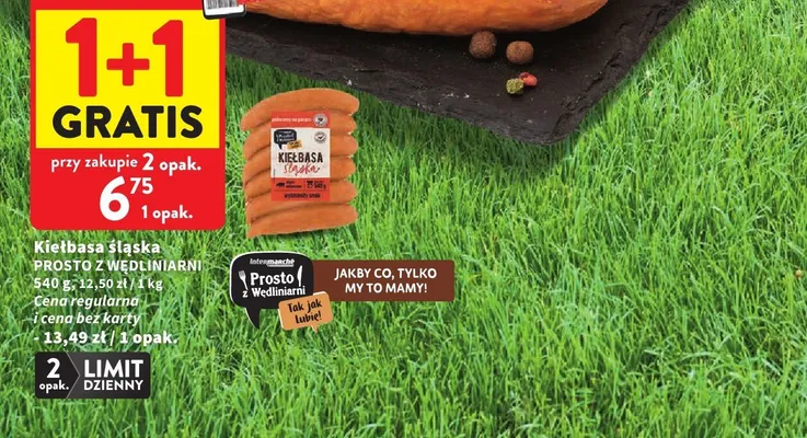 Kiełbasa śląska prosto z wędlarni 540g promocja w Intermarche