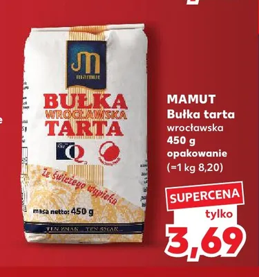 Bułka tarta wrocławska Mamut promocja w Kaufland