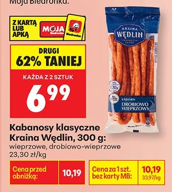Kabanosy klasyczne wieprzowe promocja w Biedronka