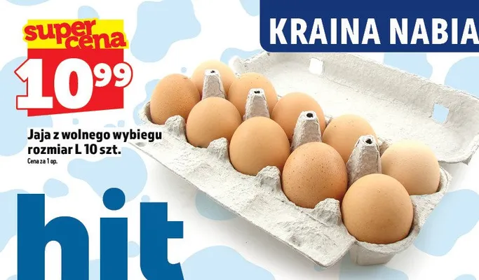 Jaja z wolnego wybiegu rozmiar L promocja w TOPAZ