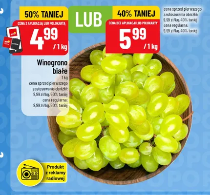 Winogrona białe promocja w POLOmarket